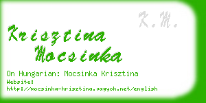 krisztina mocsinka business card
